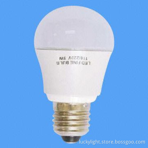 5W Global Bulb/Light with E27/26 Base Types, 110-240V AC Input Voltage